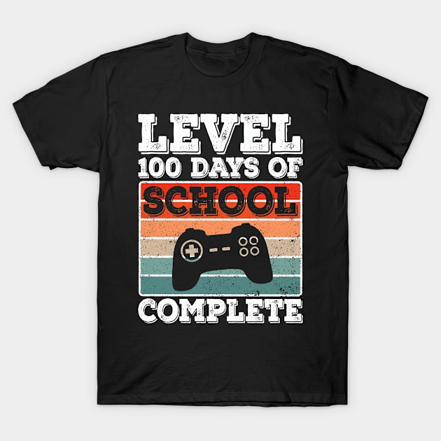 Level 100 Days Of School Complete, Boys Gamer Video Games T-Shirt by auviba-design